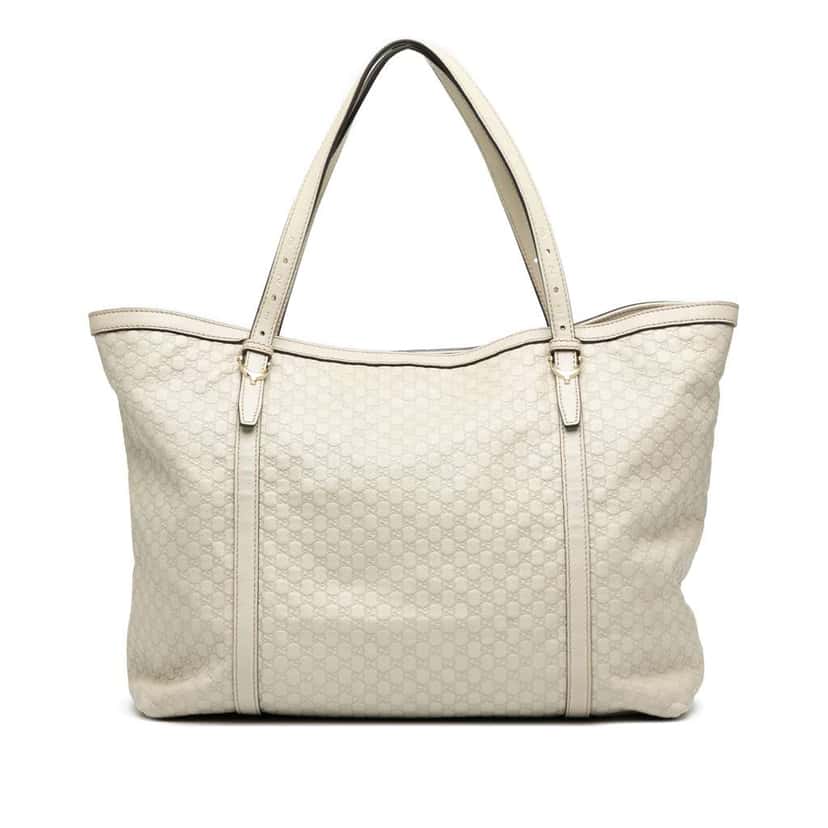 Gucci Microguccissima Nice Tote White Leather Good condition - Front View