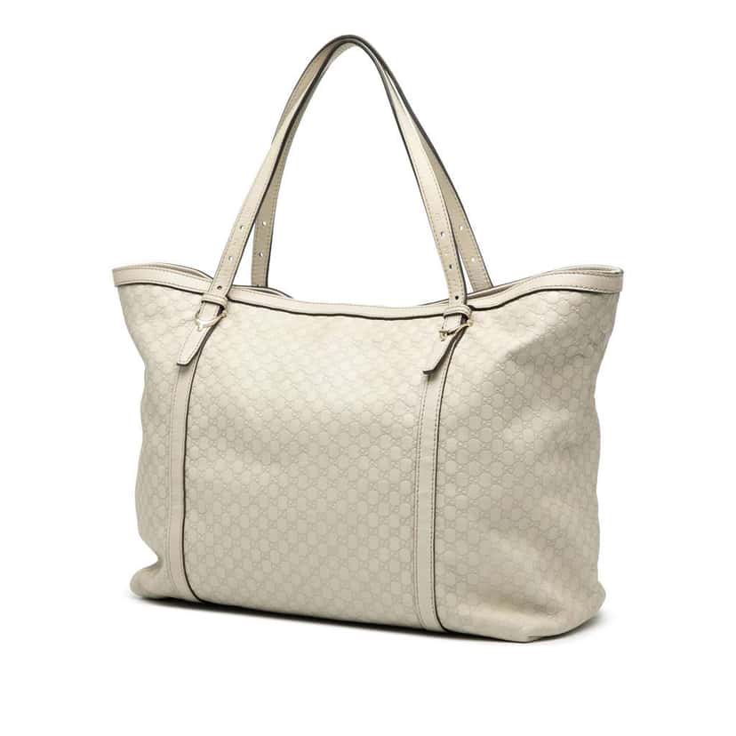 Gucci Microguccissima Nice Tote White Leather Good condition - Back View
