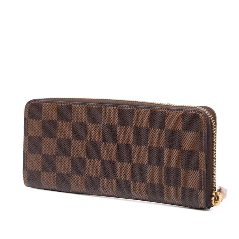 Louis Vuitton Damier Ebene Clemence Zippy Wallet Brown Good condition - Back View