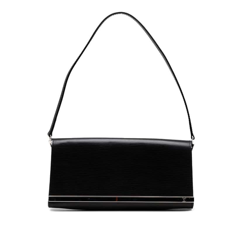 Louis Vuitton Epi Sevigne Clutch Black Leather Good condition - Front View