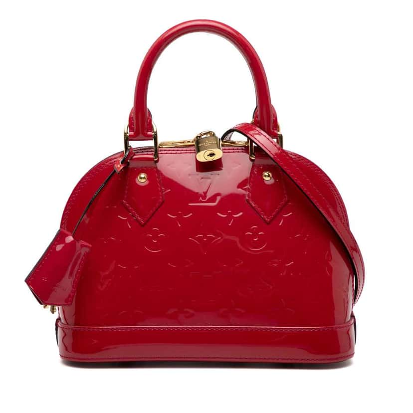 Louis Vuitton Monogram Vernis Alma BB Red Leather Good condition - Front View