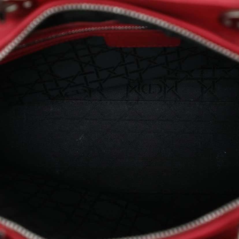 Dior Large Lambskin Cannage Lady Dior Red Leather Good condition - Model View