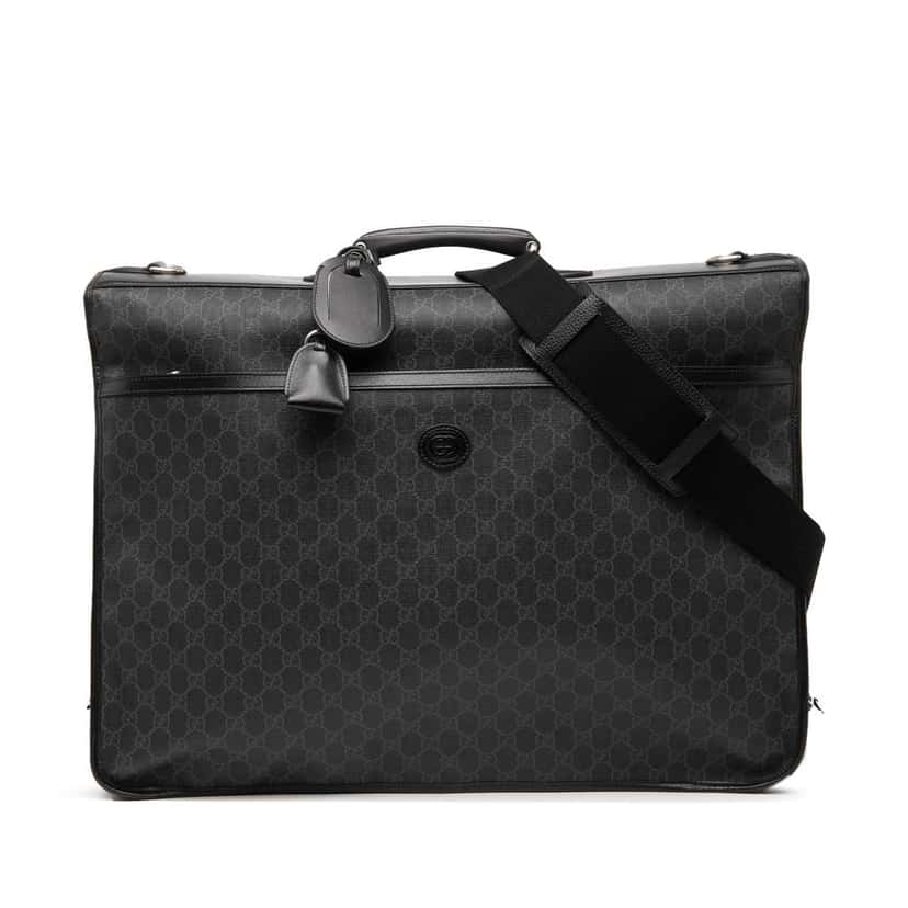 Gucci GG Supreme Retro Interlocking G Garment Bag Black Canvas Good condition - Front View