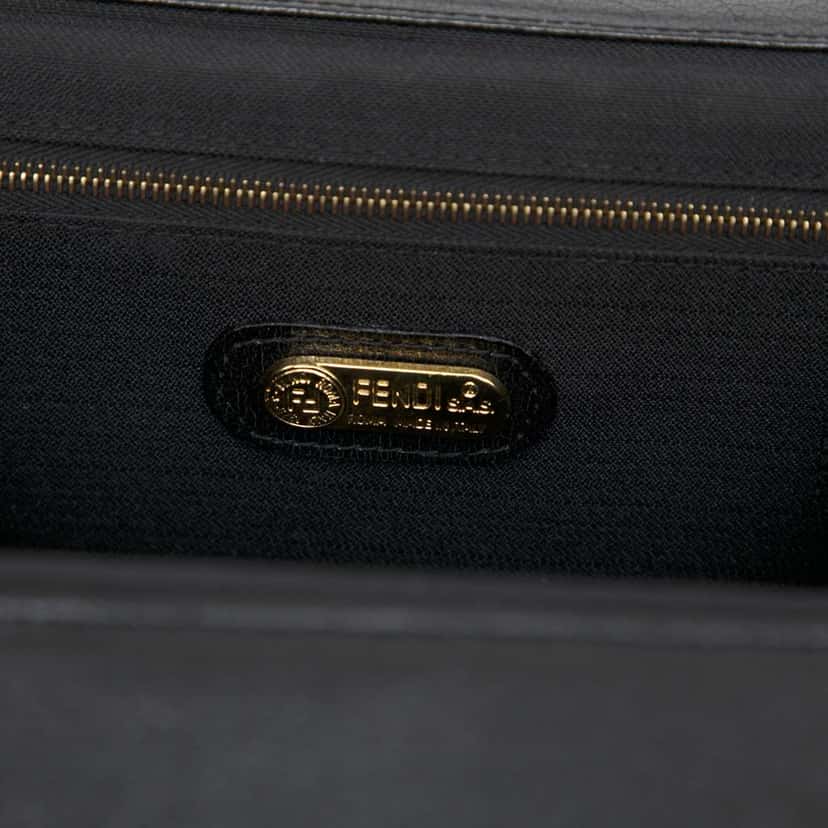Fendi Velvet Push Lock Box Satchel Black Velvet Very good condition - Box View