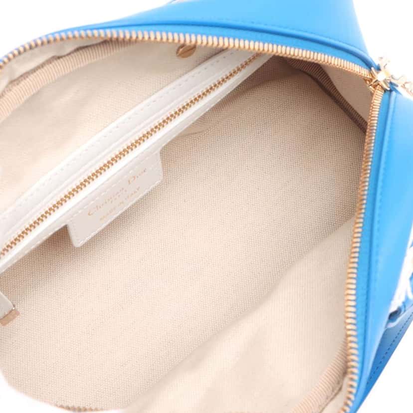 Dior Small Leather Dior Vibe Zip Bowling Bag Blue Leather Good condition - Inside View