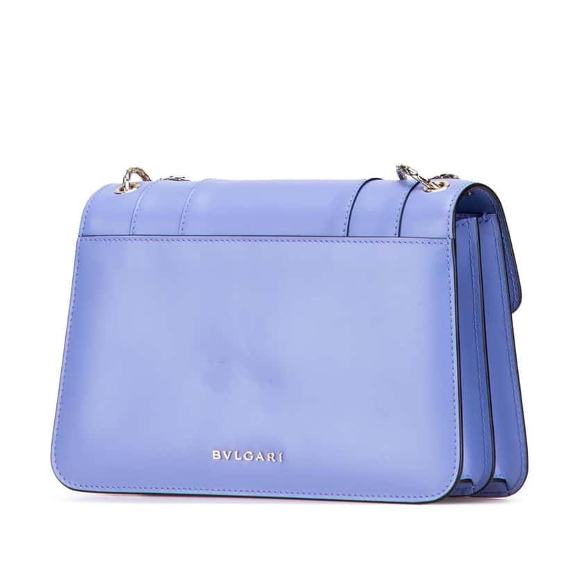 Bvlgari Medium Calfskin Serpenti Forever Shoulder Bag Purple Leather Good condition - Back View