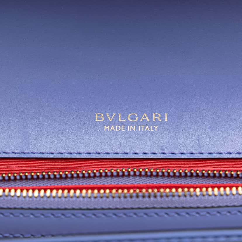 Bvlgari Medium Calfskin Serpenti Forever Shoulder Bag Purple Leather Good condition - Box View