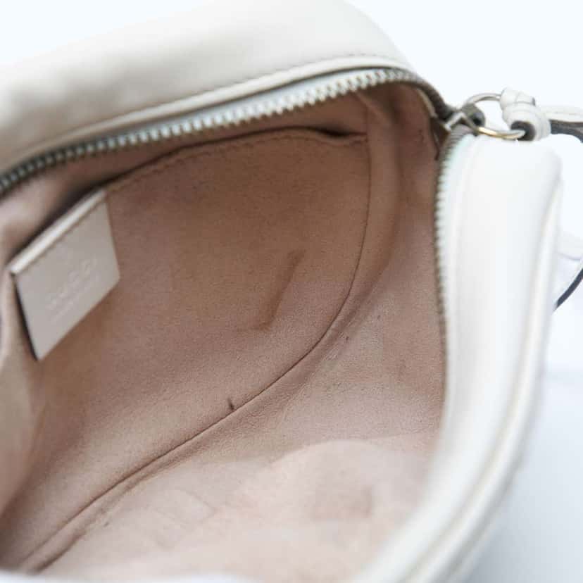 Gucci Mini GG Marmont Matelasse Leather Crossbody White Leather Good condition - Box View