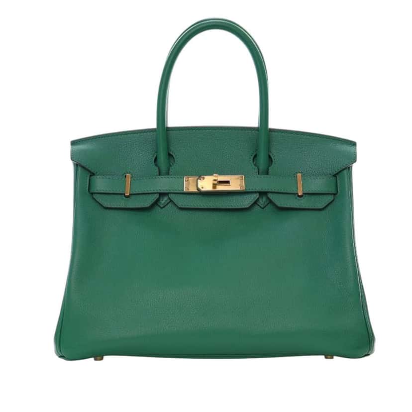 Hermès Novillo Birkin Retourne 30 Green Leather Good condition - Front View