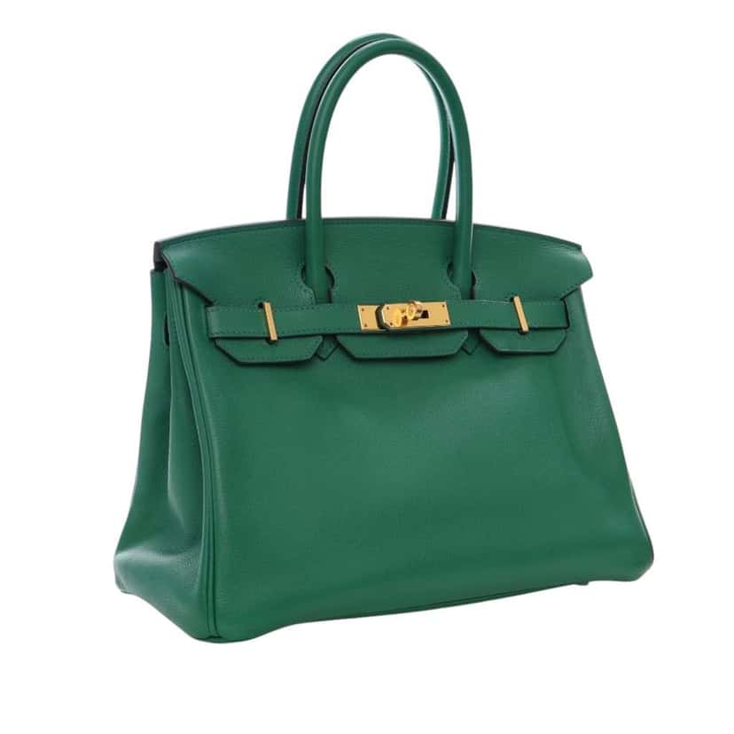 Hermès Novillo Birkin Retourne 30 Green Leather Good condition - Back View