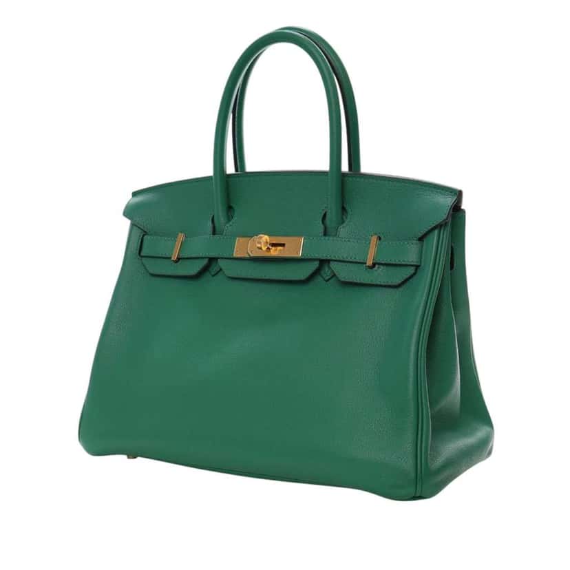 Hermès Novillo Birkin Retourne 30 Green Leather Good condition - Inside View