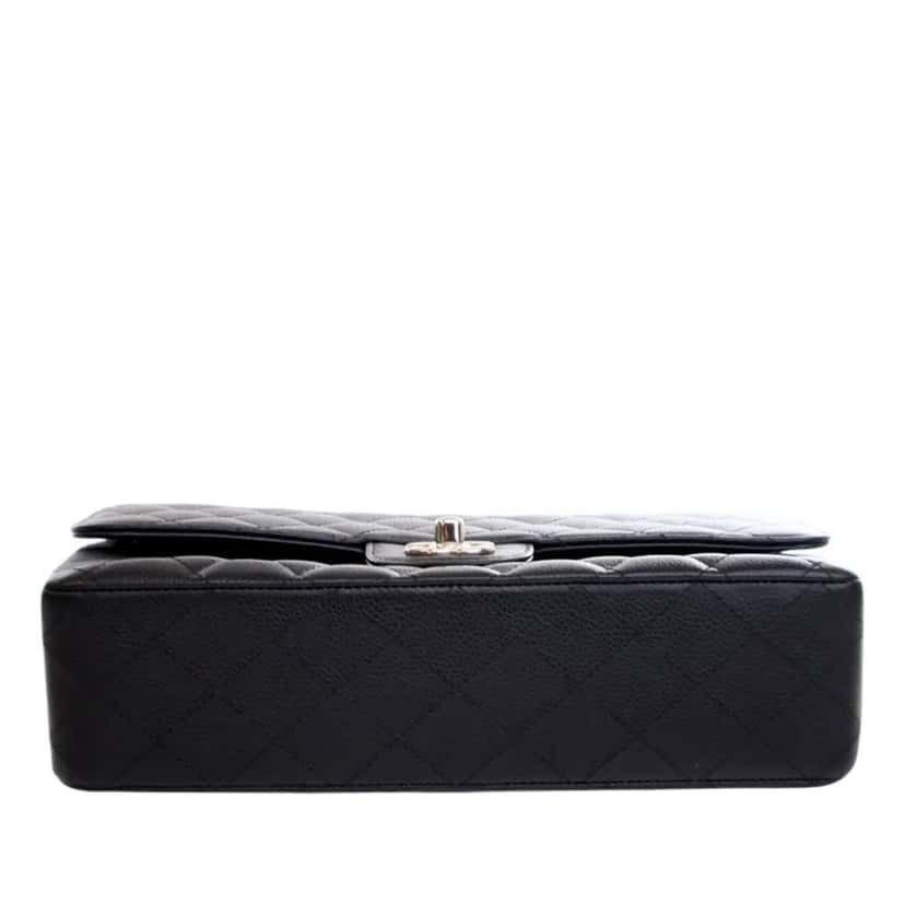 Chanel Medium Classic Caviar Double Flap Black Leather Good condition - Box View