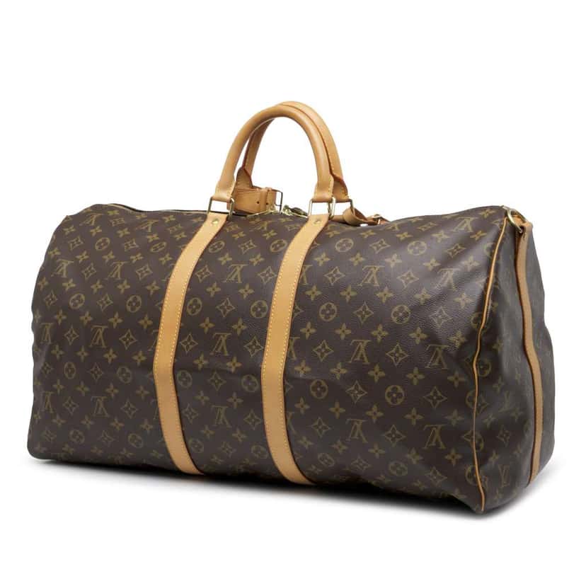 Louis Vuitton Monogram Keepall Bandouliere 55 Brown Good condition - Back View