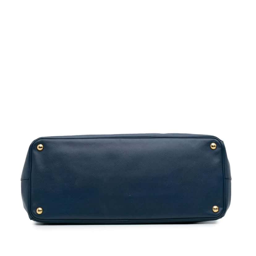 Prada Extra Large Saffiano Lux Galleria Double Zip Tote Blue Leather Good condition - Inside View