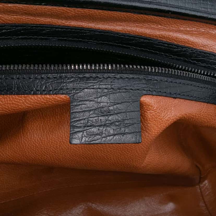 Gucci Leather Bamboo Bullet Shoulder Bag Black Leather Fair condition - Box View