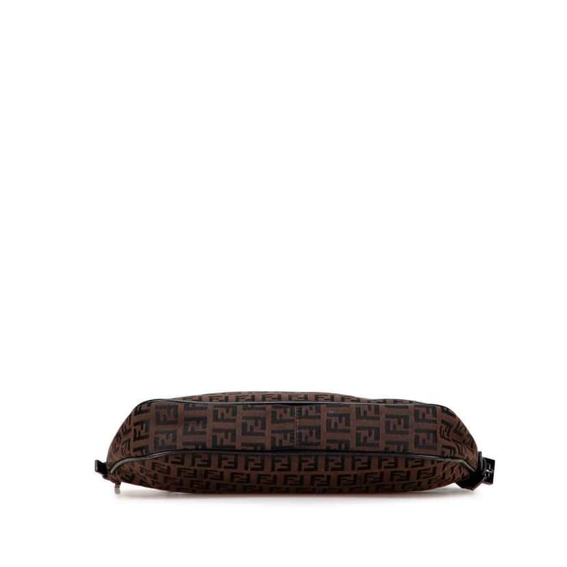 Fendi Zucchino Canvas Shoulder Bag Brown Canvas Good condition - Inside View