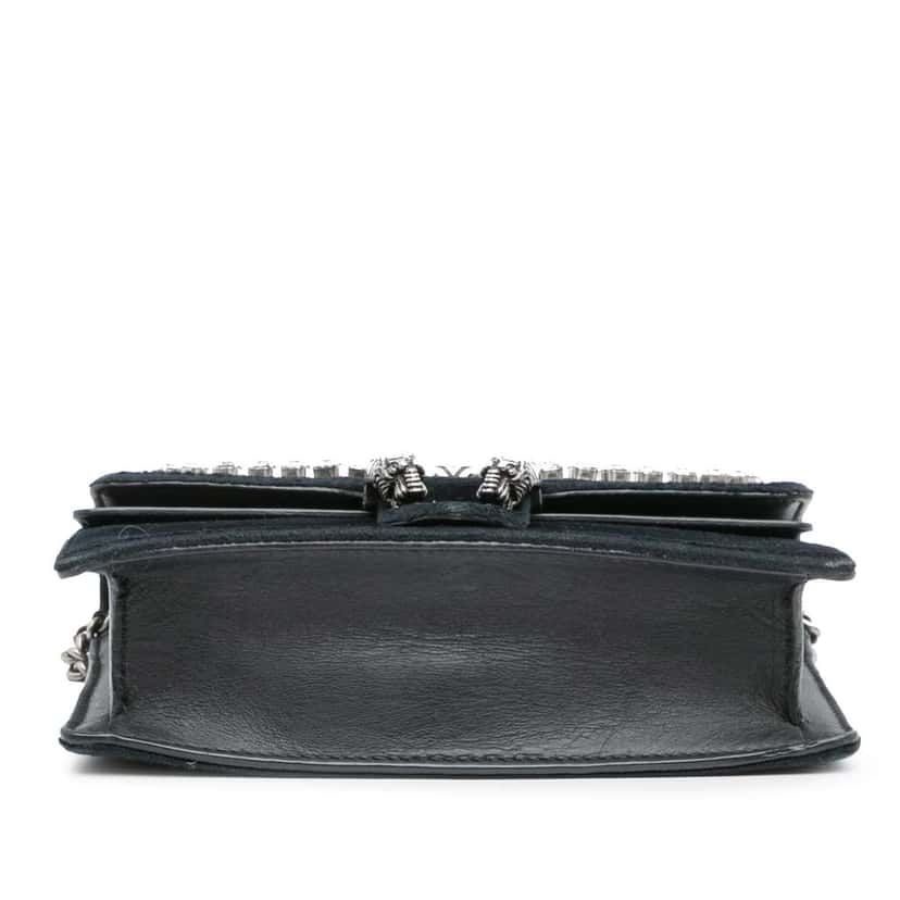 Gucci Mini Crystal Embellished Velvet Dionysus Crossbody Black Velvet Good condition - Inside View
