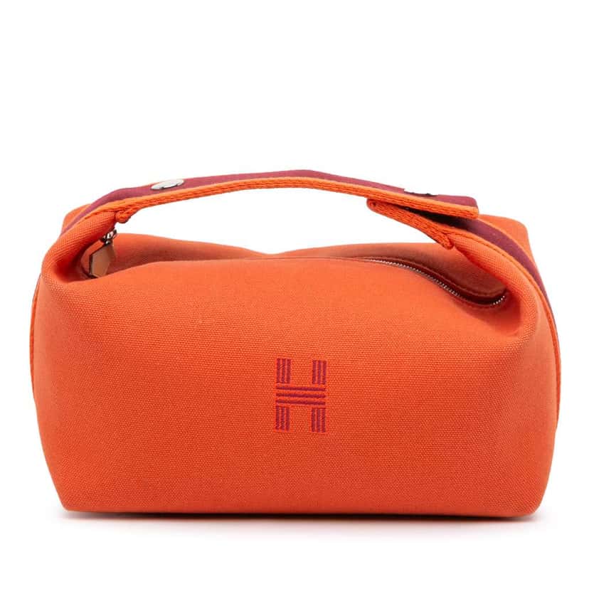 Hermès Small Canvas Bride A Brac Case Orange Canvas Good condition - Front View