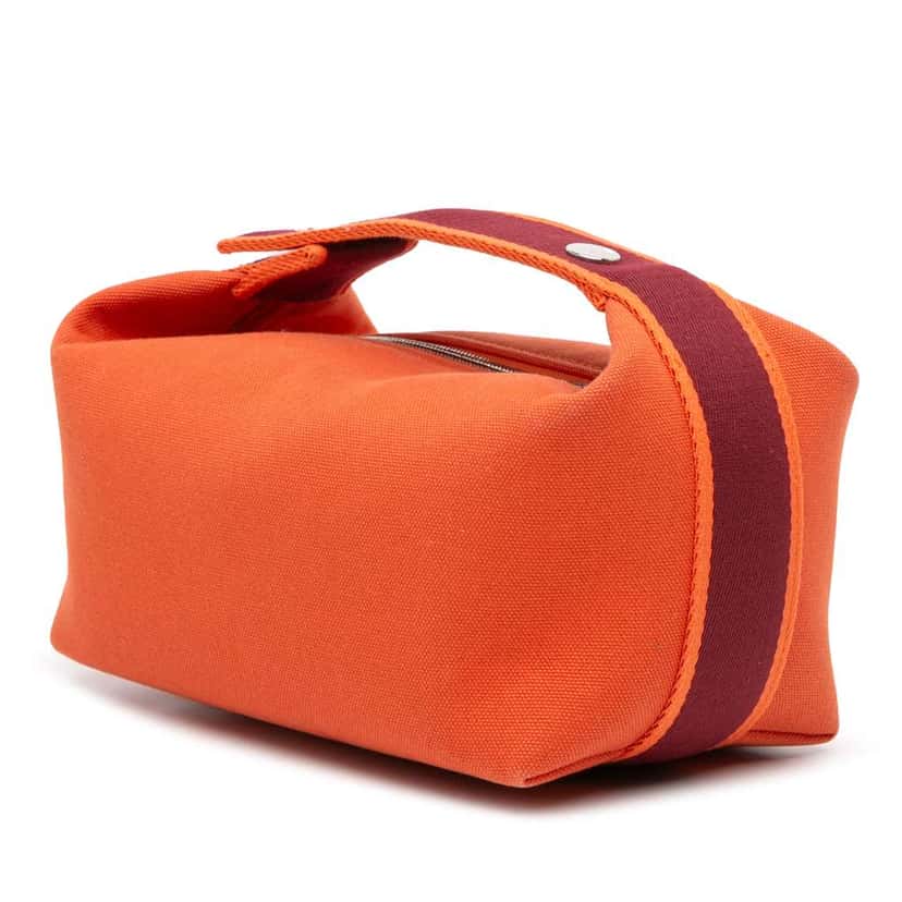 Hermès Small Canvas Bride A Brac Case Orange Canvas Good condition - Back View