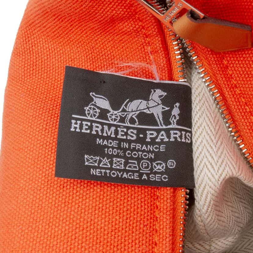 Hermès Small Canvas Bride A Brac Case Orange Canvas Good condition - Box View
