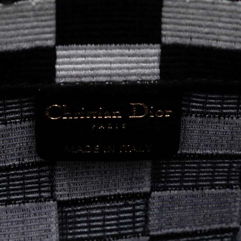 Dior Large Embroidered Canvas Checkered Book Tote White Canvas Good condition - Box View