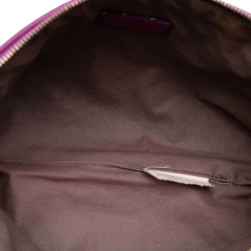 Bottega Veneta Nappa Intrecciato Cosmetic Pouch Purple Leather Good condition - Model View