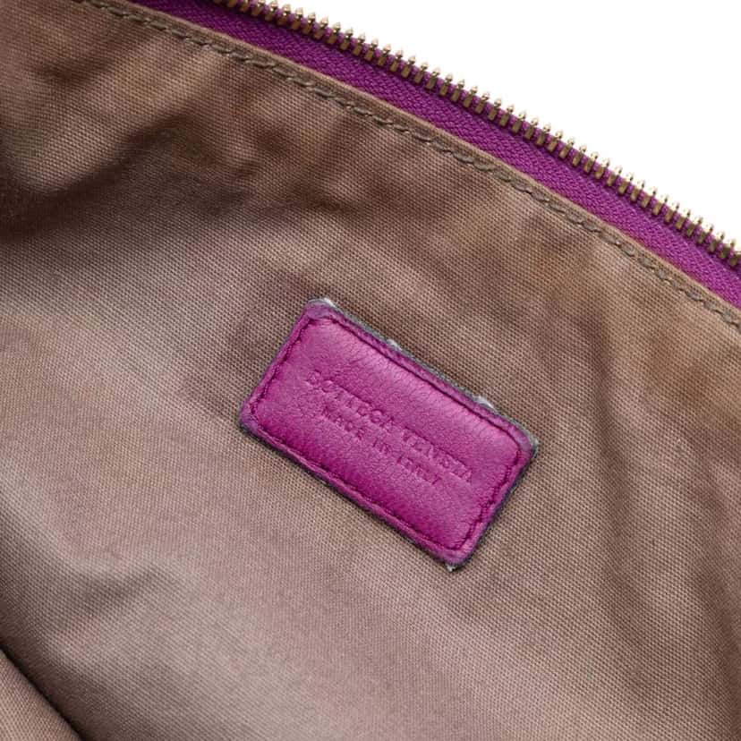 Bottega Veneta Nappa Intrecciato Cosmetic Pouch Purple Leather Good condition - Box View