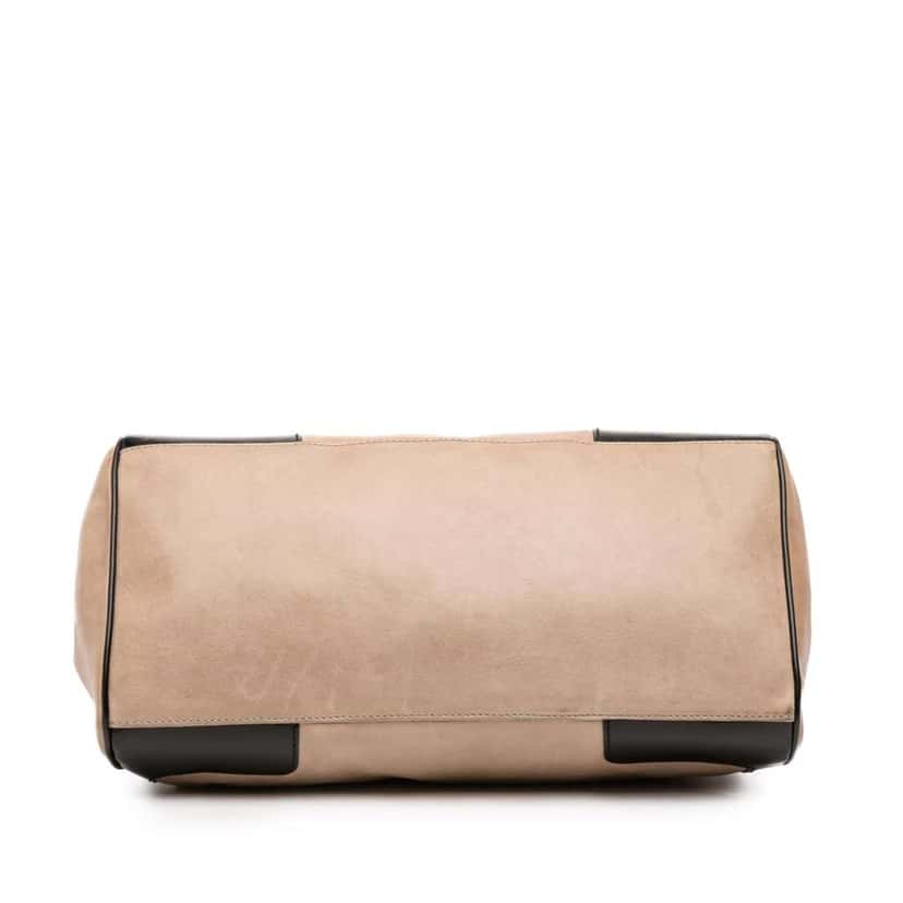 Balenciaga Patent Trimmed Lambskin Lune Satchel Brown Leather Good condition - Inside View
