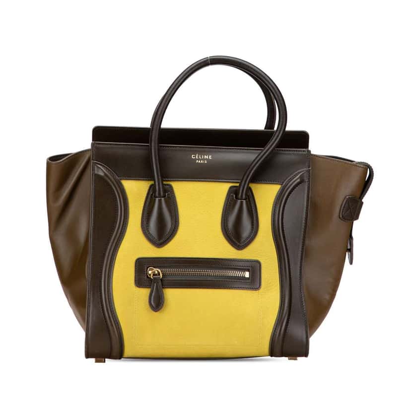 Celine Micro Tricolor Leather Luggage Tote Yellow Leather Good condition - Front View