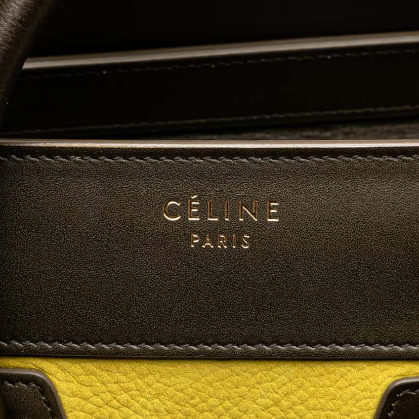 Celine Micro Tricolor Leather Luggage Tote Yellow Leather Good condition - Box View