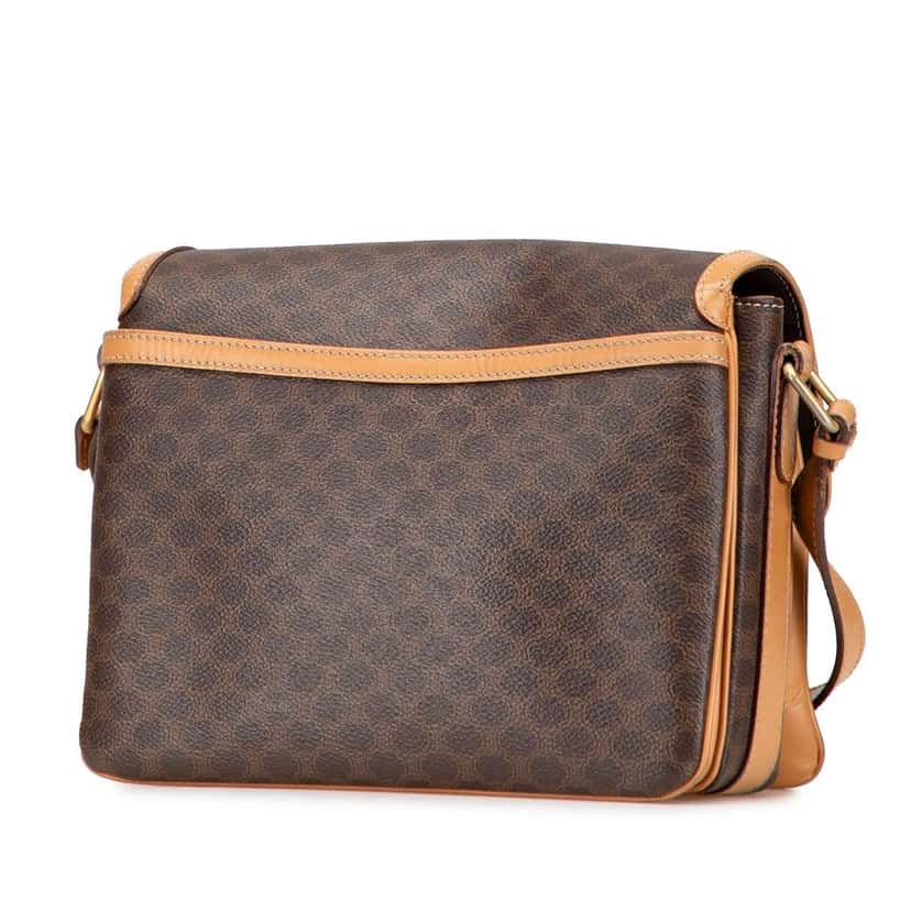 Celine Macadam Coated Canvas Crossbody Brown Canvas Good condition - Back View