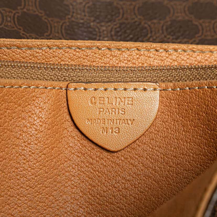 Celine Macadam Coated Canvas Crossbody Brown Canvas Good condition - Box View