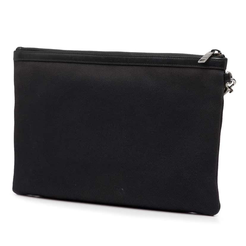 Saint Laurent Canvas Rive Gauche Clutch Black Canvas Good condition - Back View