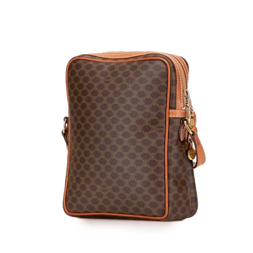 Celine Macadam Coated Canvas Crossbody Brown Canvas Good condition - Back View