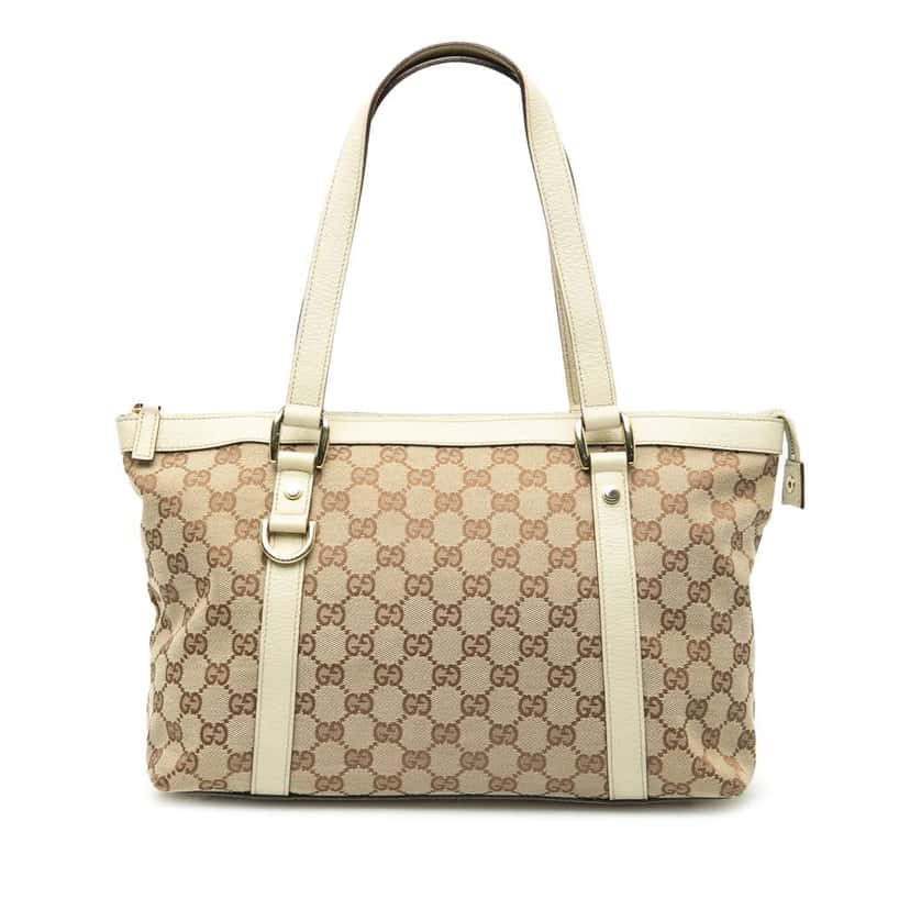 Gucci GG Canvas Abbey D Ring Tote Brown Canvas Good condition - Front View
