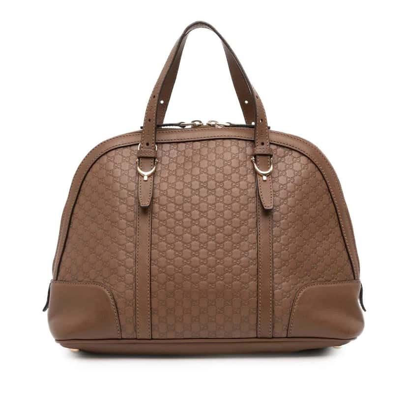 Gucci Small Microguccissima Nice Dome Satchel Brown Leather Good condition - Front View