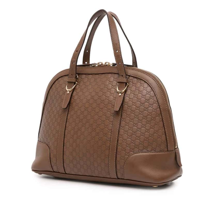 Gucci Small Microguccissima Nice Dome Satchel Brown Leather Good condition - Back View