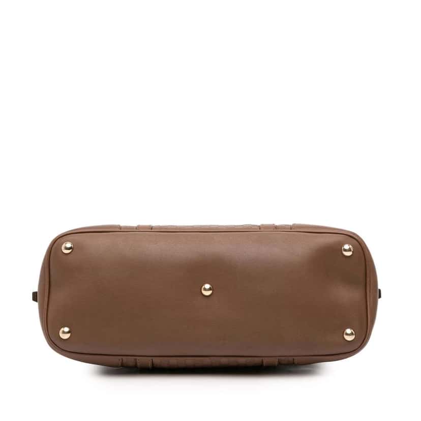 Gucci Small Microguccissima Nice Dome Satchel Brown Leather Good condition - Inside View