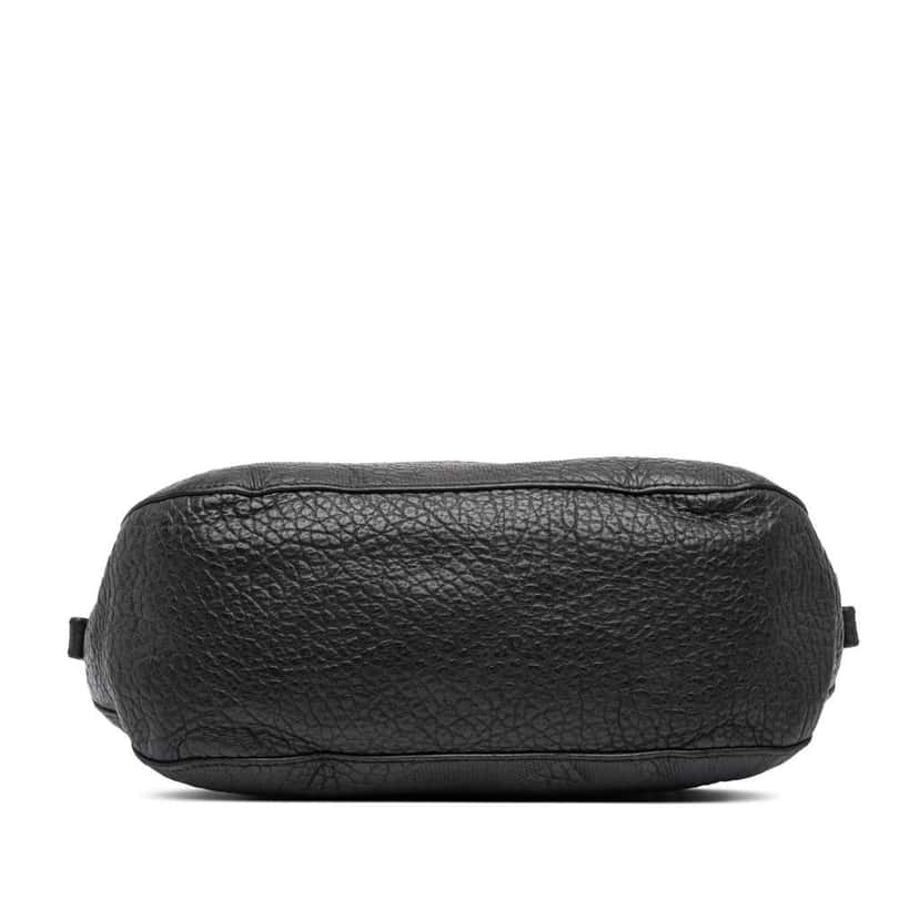 Burberry Small Heritage Grain Check Embossed Orchard Bowling Bag Black Leather Good condition - Inside View