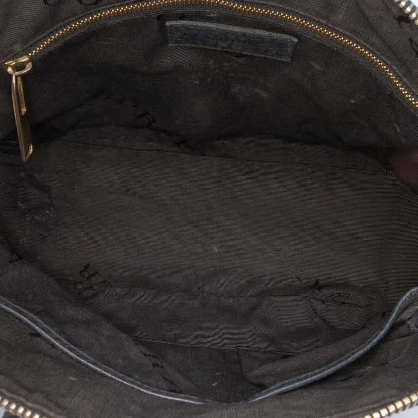 Burberry Small Heritage Grain Check Embossed Orchard Bowling Bag Black Leather Good condition - Model View