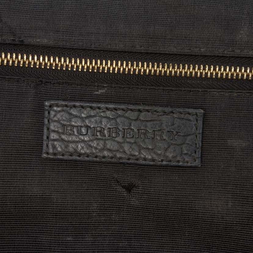 Burberry Small Heritage Grain Check Embossed Orchard Bowling Bag Black Leather Good condition - Box View