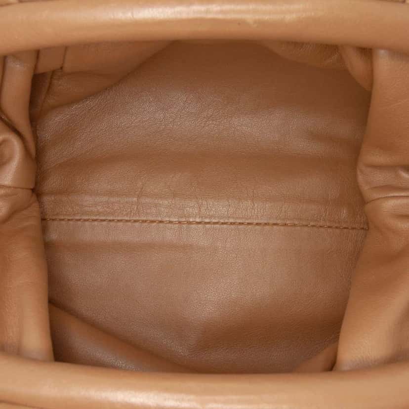 Bottega Veneta Lambskin The Mini Pouch Crossbody Brown Leather Good condition - Model View