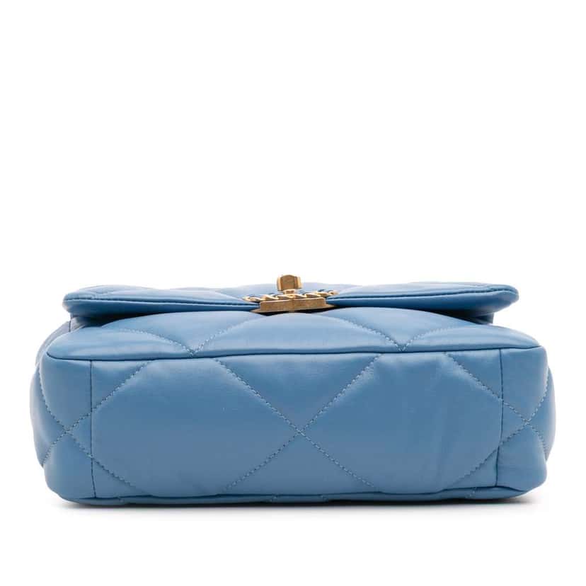 Chanel Medium Lambskin 19 Flap Blue Leather Good condition - Inside View