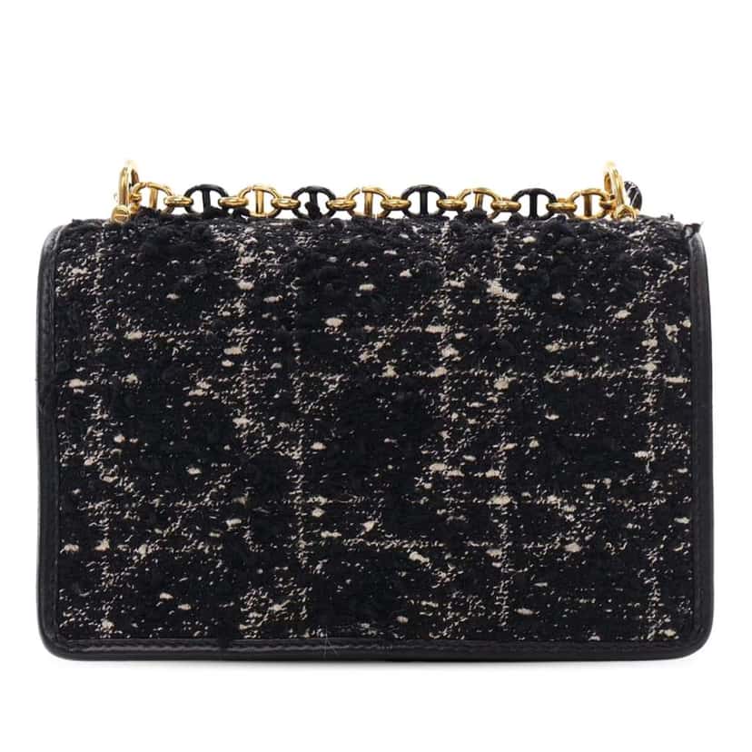 Dior Mini Tweed Macrocannage Miss Caro Bag Black Tweed Good condition - Back View