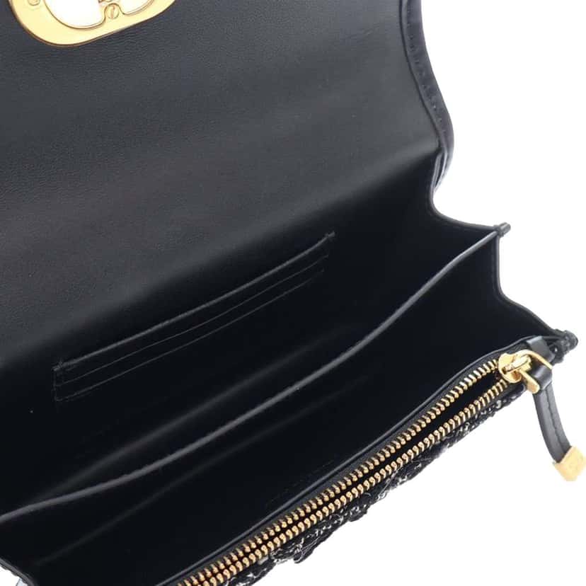 Dior Mini Tweed Macrocannage Miss Caro Bag Black Tweed Good condition - Model View