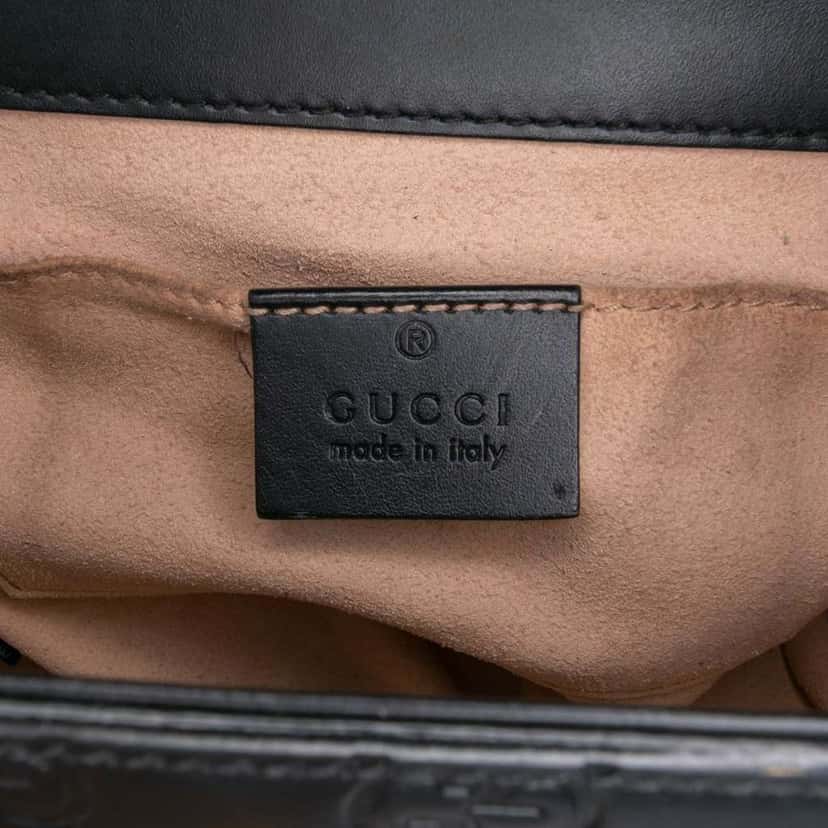 Gucci Small Guccissima Padlock Crossbody Black Leather Very good condition - Box View