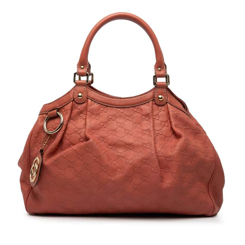 Gucci Medium Guccissima Sukey Tote Red Leather Good condition - Front View