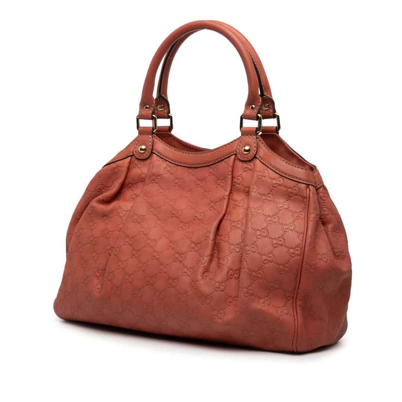 Gucci Medium Guccissima Sukey Tote Red Leather Good condition - Back View
