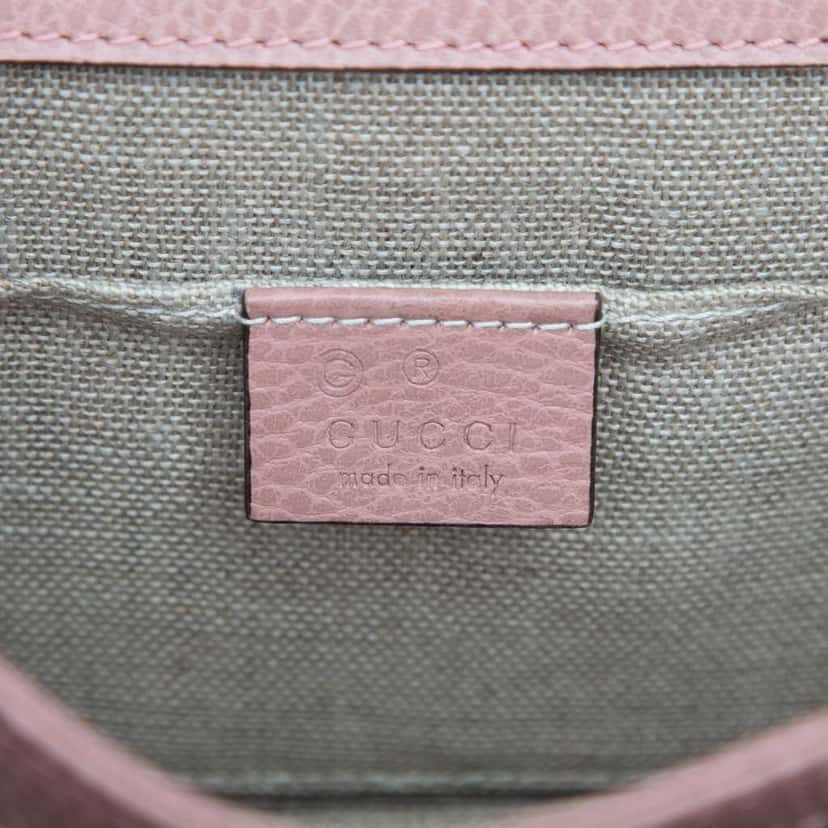 Gucci Small Dollar Calfskin Interlocking G Crossbody Pink Leather Very good condition - Box View