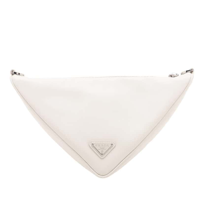 Prada Grace Lux Triangle Crossbody White Leather Good condition - Back View